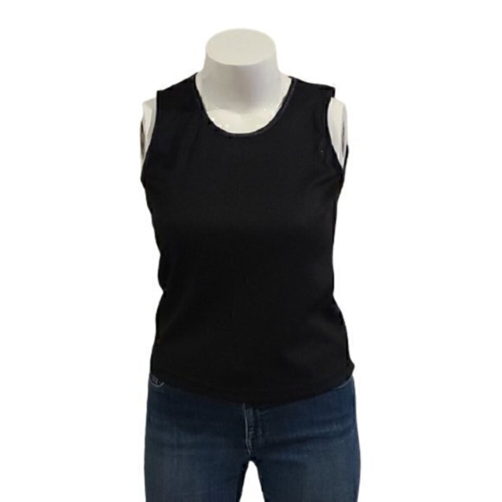 [Alia] Black Jewel Neck Tank - Size M